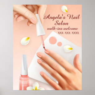 Póster Personalizar imagen de uñas de manos de salón de u