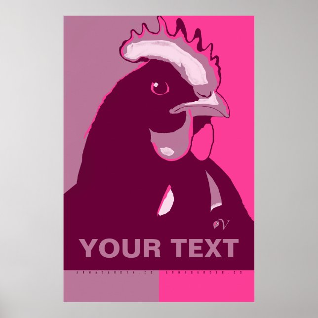 Póster PERSONALIZAR IT Pink Camo Pop Art Chicken Poster (Frente)