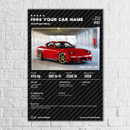 Póster Personalizar la tabla de exhibición de automóviles