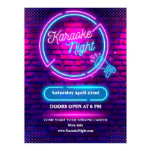 Personalizar Neon Karaoke Noche Tamaño pequeño