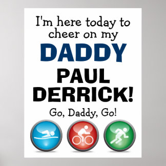 Póster Personalizar Poster del Día de la Raza de Triatlón