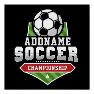 Póster Personalizar Soccer ADD TEXTO Varisity Team Player