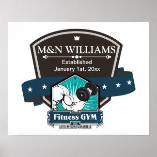 Póster Personalizar Su Nombre Gimnasio Logo