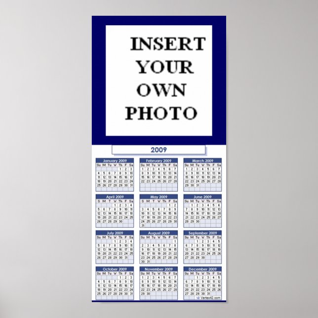 PÓSTER PERSONALIZAR SU POSTER CALENDAR (Frente)
