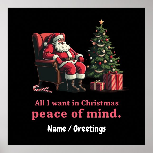 Póster Personalizar todo lo que quiero para Navidades paz (Frente)