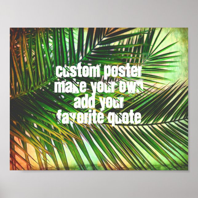 Póster personalizar un poster de personalizado tropical a (Frente)