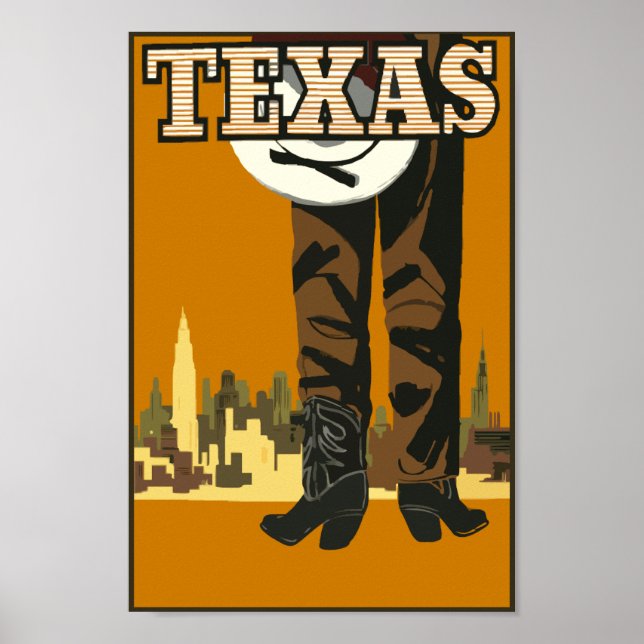 Póster Personalizar Vintage Texas Poster (Frente)