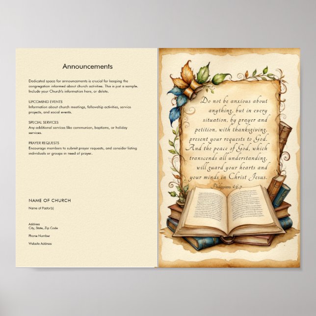 Póster Personalizar y descarga Boletín de la Iglesia (Frente)