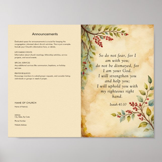 Póster Personalizar y descarga Boletín de la Iglesia (Frente)