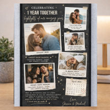 Personalized 1 Year Anniversary Photo Collage 