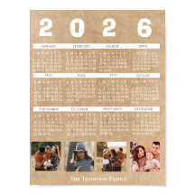 Personalized 2026 Calendar Family Photo Collage