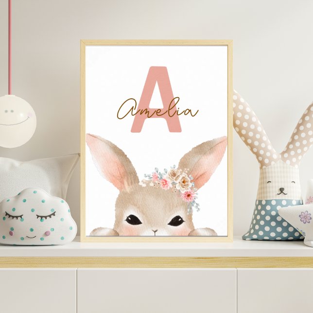 Póster Personalized Bunny Initial Nursery Wall Art Waterc (Subido por el creador)