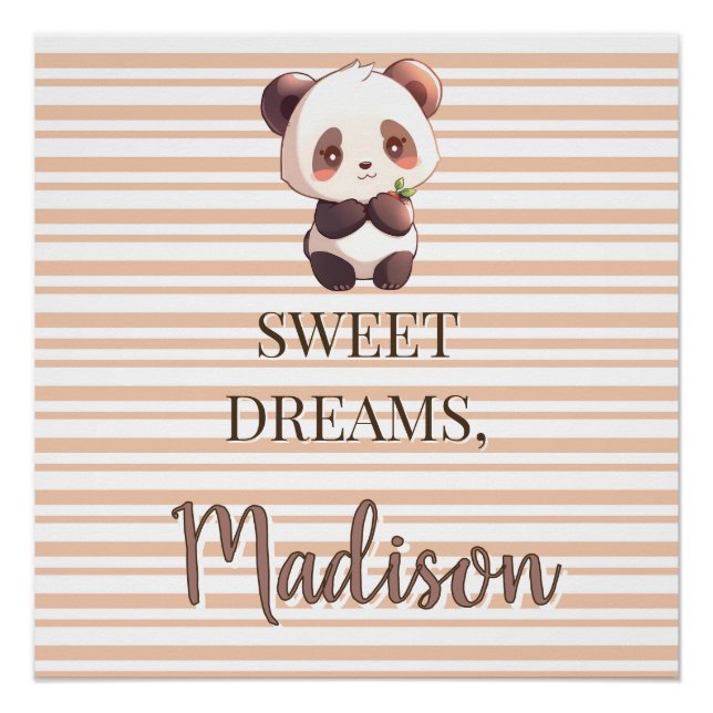 Póster Personalized Cute Panda Sweet Dreams (Anverso)