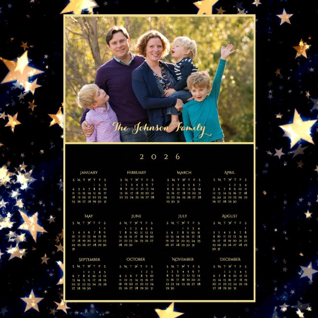 Póster Personalized Family Photo Yearly 2026 Calendar (Personalized Family Photo Yearly 2026 Calendar Poster)