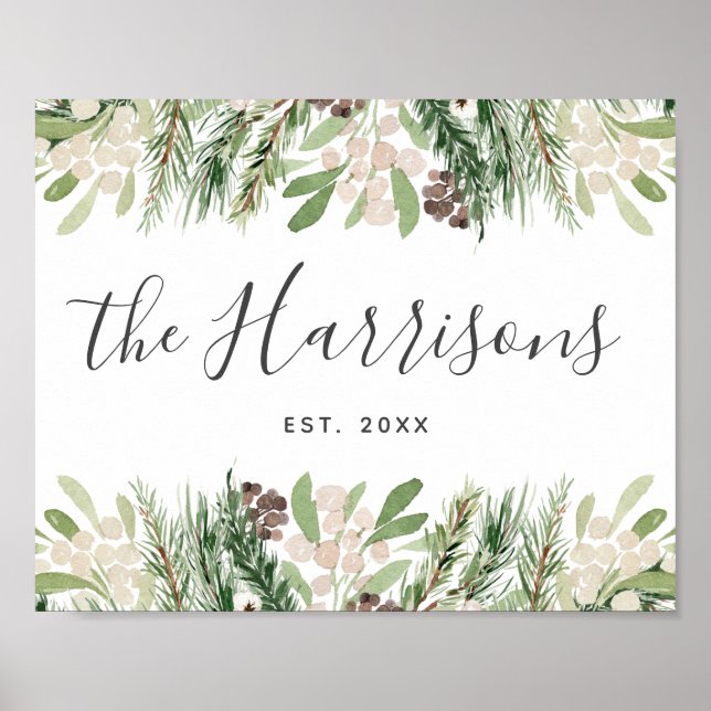 Póster Personalized Farmhouse Family Established (Frente)