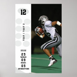 Póster Personalized Game Day Football Poster Name # Stats
