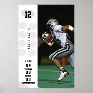 Póster Personalized Game Day Football Poster Name # Stats
