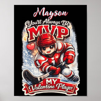 Póster Personalized Hockey MVP My Valentine Player