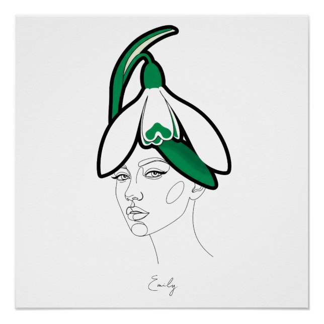 Póster Personalized January Birth Flower Portrait (Anverso)