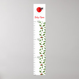 Póster Personalized Ladybug Baby Growth Chart