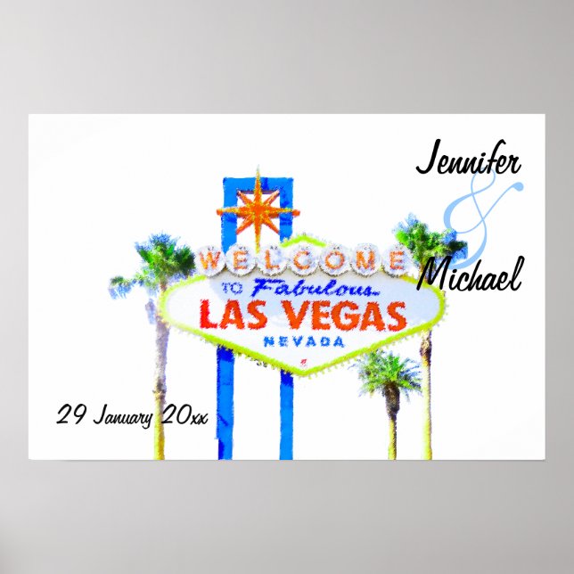 Póster Personalized Las Vegas Wedding Reception Banner (Frente)