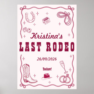 Póster Personalized Last Rodeo Western Bachelorette Party