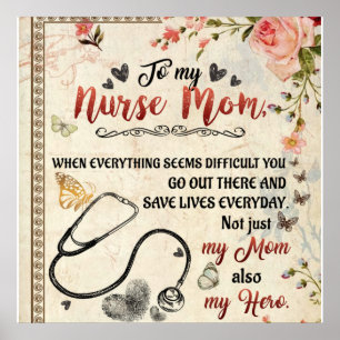 Póster Personalized Letter To My Nurse Mom
