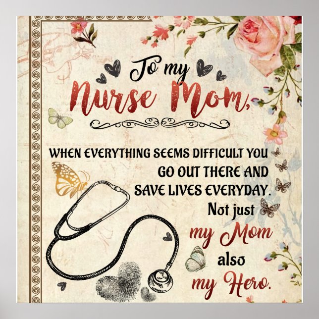 Póster Personalized Letter To My Nurse Mom (Frente)