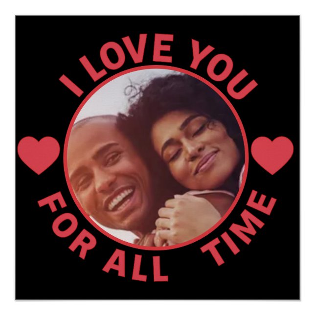 Póster  Personalized Message Photo I Love You All time (Anverso)