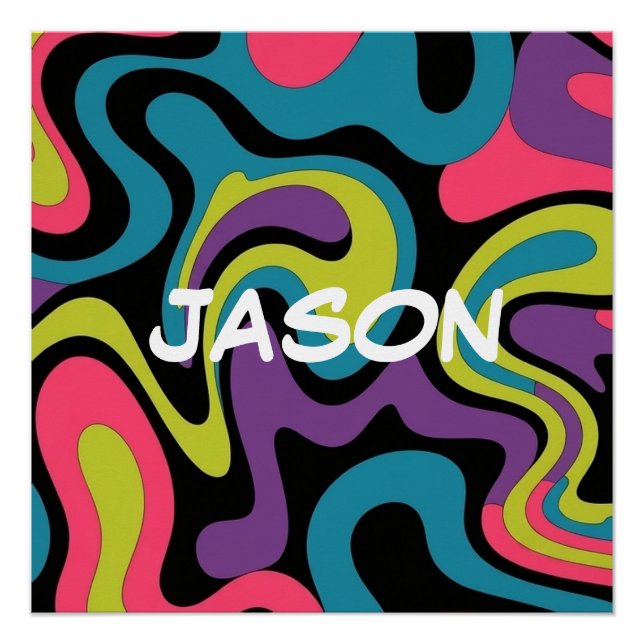 Póster Personalized Neon Abstract Pattern — Retro Design (Anverso)