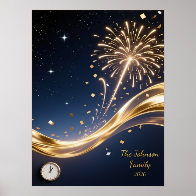 Póster Personalized New Year 2026 Wall Art Poster (Frente)