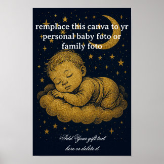 Póster Personalized Newborn Gift, Custom Name & Date 