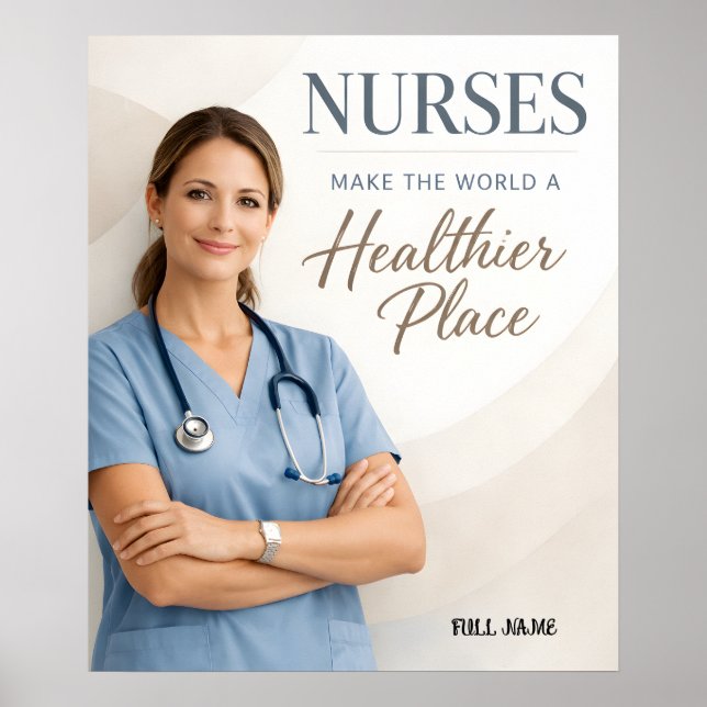 Póster Personalized Nurse "Healthier World" Appreciation  (Frente)
