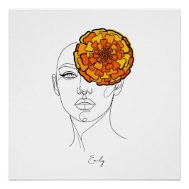 Póster Personalized October Birth Flower Portrait