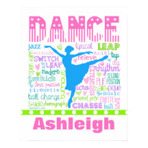 Personalized Pastel Dancer Words Typography