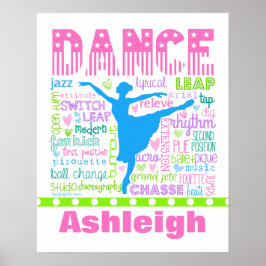 Póster Personalized Pastel Dancer Words Typography