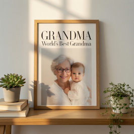 Póster Personalized Photo Gift | World's Best Grandma