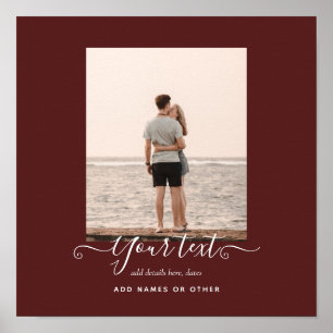 Póster Personalized PHOTO Gifts Burgundy Theme