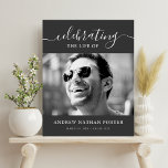 Póster Personalized Photo Memorial Tribute Remembrance<br><div class="desc">Charcoal gray custom photo and message for memorial service.</div>