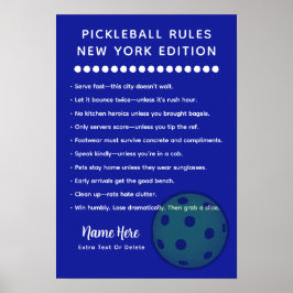 Póster Personalized Pickleball New York Edition Poster