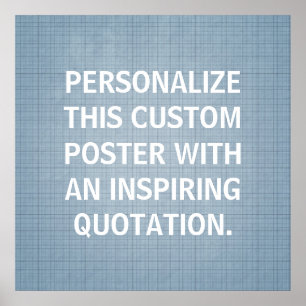 Póster Personalized Quote Poster, custom Blue-Gray