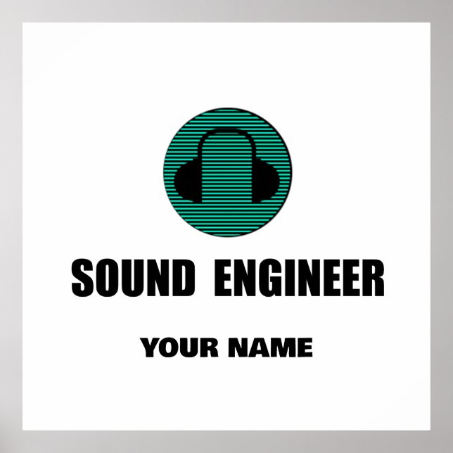 Póster Personalized Sound Engineer Audio Engineering (Frente)