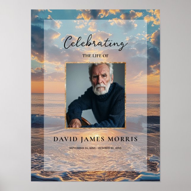 Póster Personalized Sunset Funeral Welcome Sign (Frente)