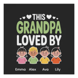 Póster Personalized This Grandpa Loved By – Custom Kids 
