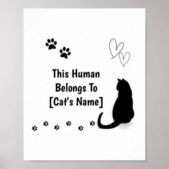 Póster Personalized This Human Belongs To Cat Poster (Frente)