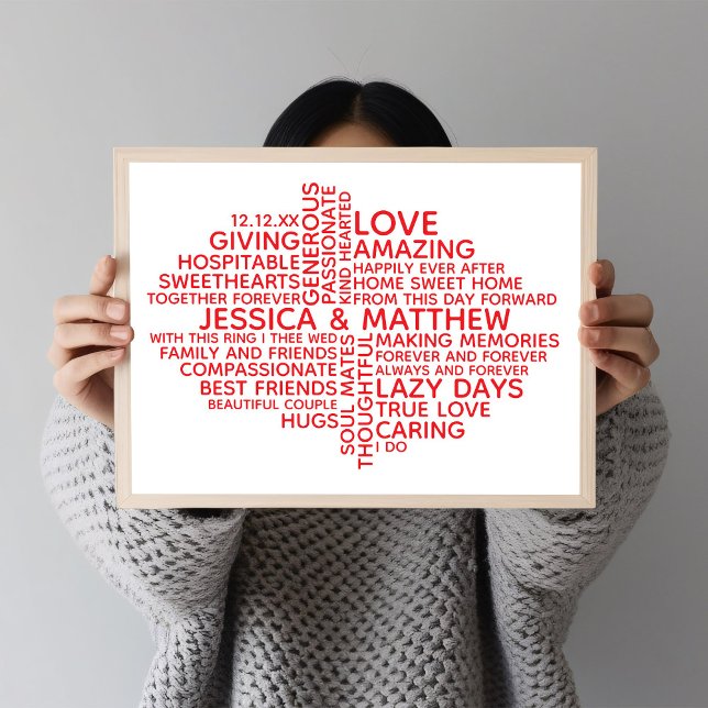 Póster Personalized Typography Word Cloud for Couples (Subido por el creador)