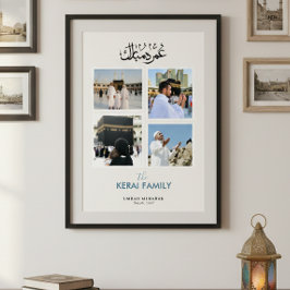 Póster Personalized Umrah Mubarak Photo Collage Islamic 