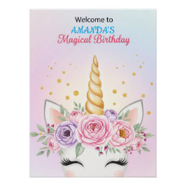 Póster Personalized Unicorn Magical Birthday Welcome