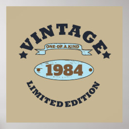 Póster Personalized vintage birthday gift