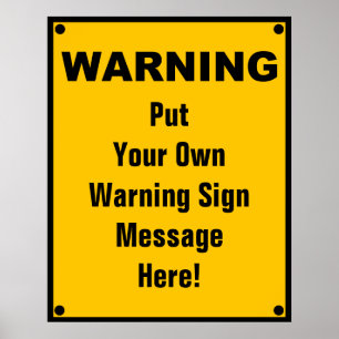 Póster Personalized Warning Sign